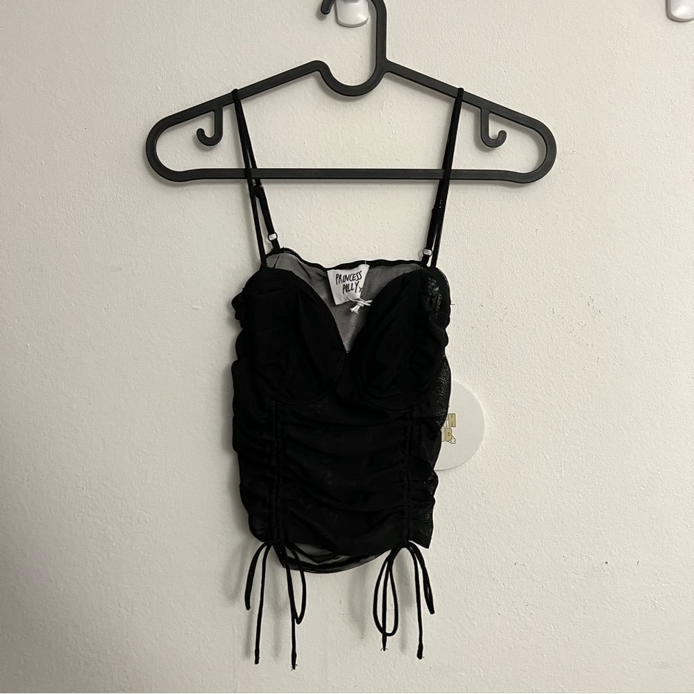 Princess polly black mesh going out top